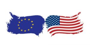 EU and US flags depicted as wings of a bird