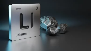 Picture of lithium, chemical symbol Li