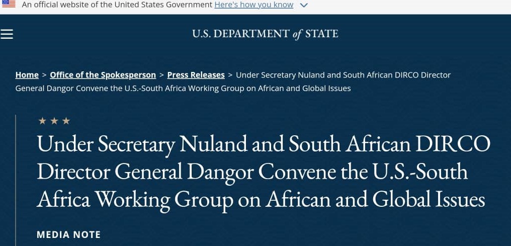 US Department of State report on Under Secretary Nuland's working group on African countries